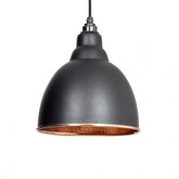 Black Brindley Pendant in Hammered Copper